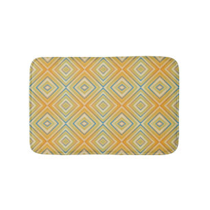 Orange Pop Alternative Diamond Pattern Bath Mat