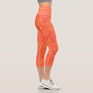 Orange pop capri leggings