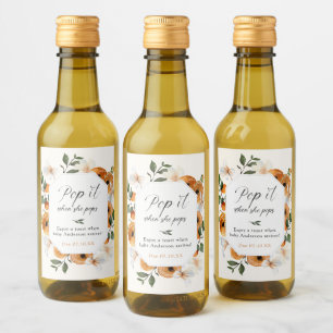 Orange Pop it when She Pops Baby Shower Wine Label