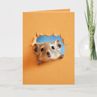Orange Pop Out Mouse Hello Card