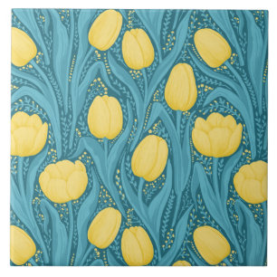 Orange Poppies Ceramic Tile