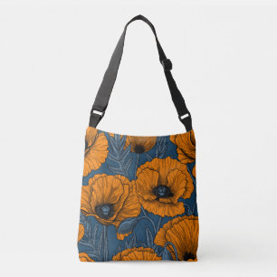 Orange poppies crossbody bag