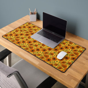 Orange Poppies Desk Mat