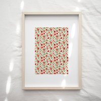 Orange Poppies Floral Pattern Art Print