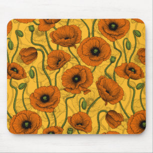 Orange Poppies Mouse Pad