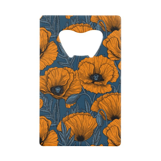 Orange poppies on dark blue (Front)