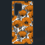 Orange poppies on white samsung galaxy case<br><div class="desc">Vector pattern made of hand-drawn poppies.</div>