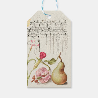 Orange Poppies, Pear, Plaid, Fall Harvest Collage Gift Tags