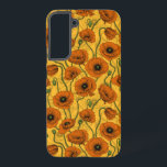 Orange Poppies Samsung Galaxy Case<br><div class="desc">Poppy flowers,  hand-painted in Photoshop,  seamless pattern.</div>