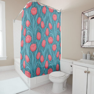 Orange Poppies Shower Curtain