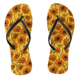 Orange Poppies Thongs