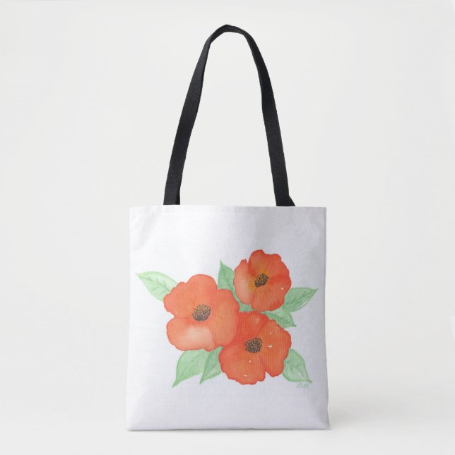 Orange Poppies Tote Bag (Front)
