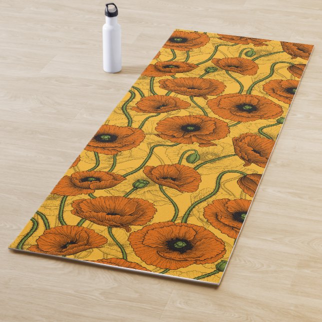 Orange Poppies Yoga Mat (In Situ)