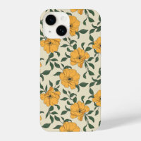 Orange Poppy Flower Pattern