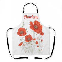 Orange Poppy Flowers Personalised