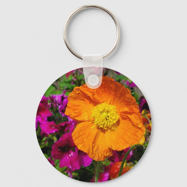 Orange Poppy Keychain (Front)
