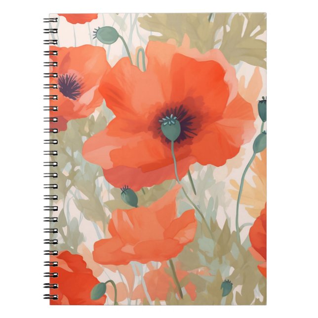 Orange Poppy Meadow Notebook (Front)