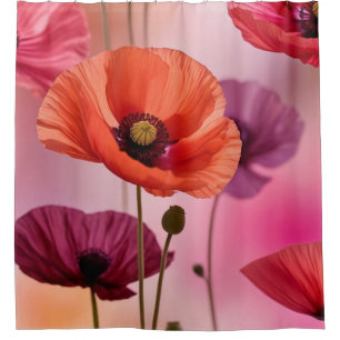 Orange Poppy Shower Curtain