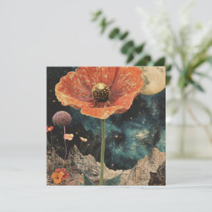 Orange Poppy Under Moonlight