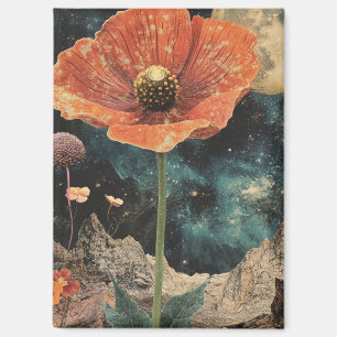 Orange Poppy Under Moonlight Magnet