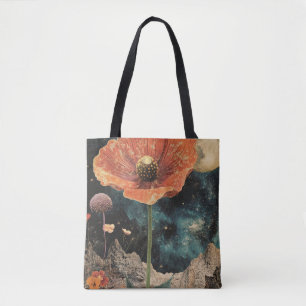 Orange Poppy Under Moonlight Tote Bag