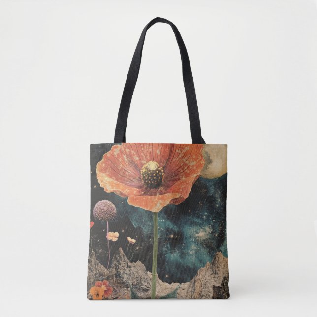 Orange Poppy Under Moonlight Tote Bag (Front)