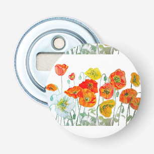 Orange Poppy Wedding Favour Floral Flower Bottle Opener