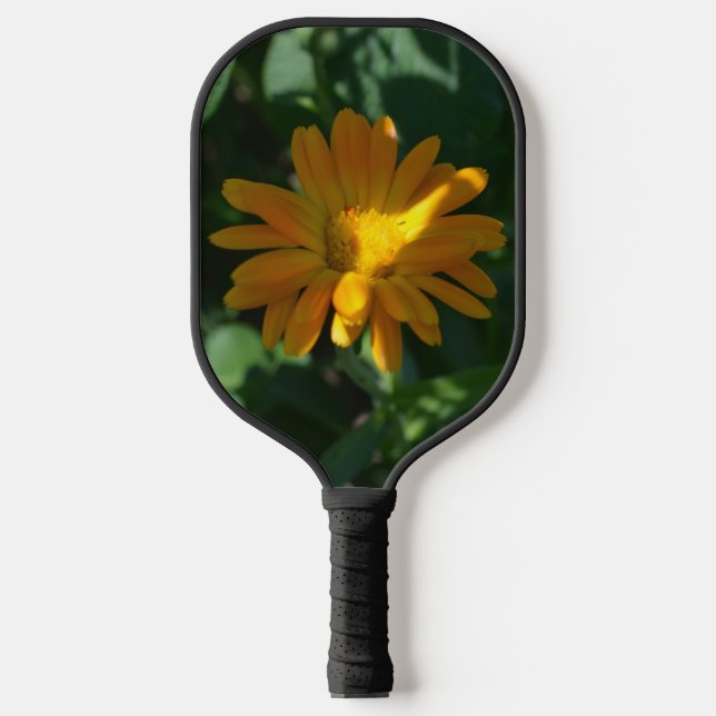 Orange Pot Marigold Flower (Calendula officinalis) Pickleball Paddle (Front)