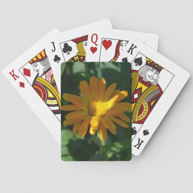 Orange Pot Marigold Flower (Calendula officinalis) Playing Cards (Back)