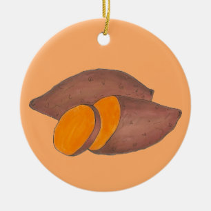 Orange Potato Yam Soul Food Sweet Potatoes Ceramic Ornament