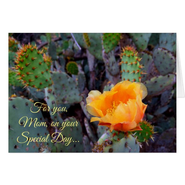 Orange Prickly Pear Cactus Blossom Mother's Day (Front Horizontal)