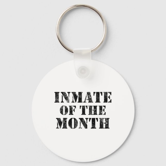 Orange Prison Jail Inmate Prisoner Funny Halloween Key Ring (Front)