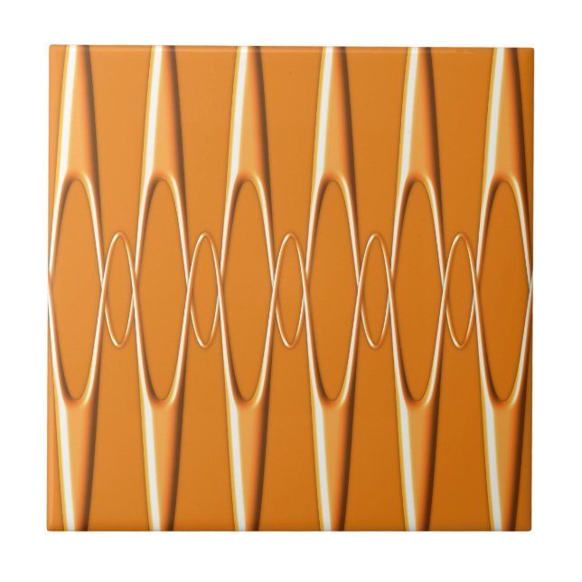 Orange Pulse Ceramic Tile (Front)