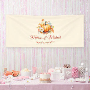 Orange Pumpkin and Flowers Autumn Wedding Banner