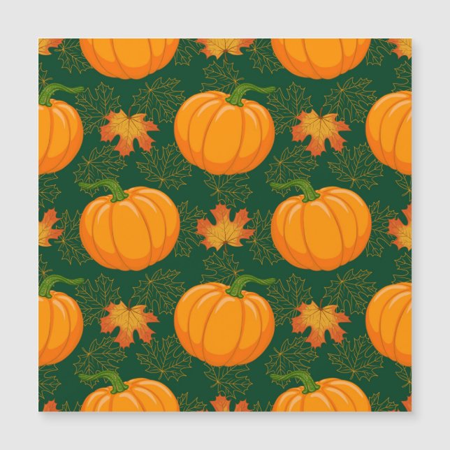 Orange Pumpkin Autumn Leaves Pattern (Front)