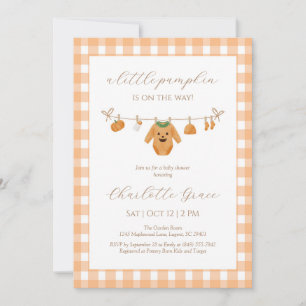 Orange pumpkin baby suite baby shower invite