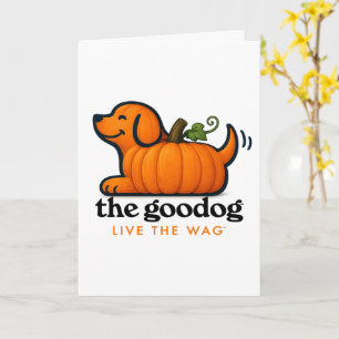 Orange Pumpkin Cute Fall Dog Card