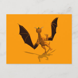 Orange Pumpkin Dragon Postcard