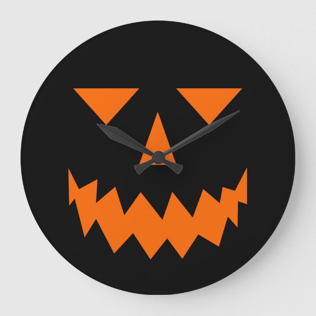 Orange Pumpkin Face Clock (Front)