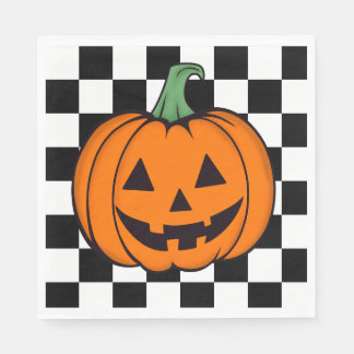 Orange Pumpkin Face Paper Napkin