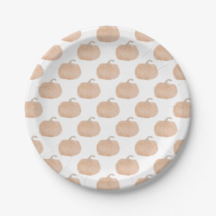 Orange Pumpkin Fall Baby Shower Paper Plates