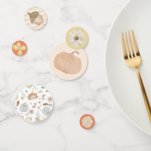 Orange Pumpkin Fall Baby Shower Table Confetti