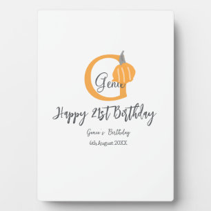 Orange pumpkin fall birthday 21st grey pastel fall plaque