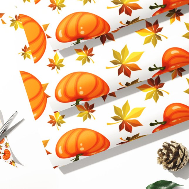 Orange Pumpkin Gift Wrap | Autumn Gift Wrap (Creator Uploaded)