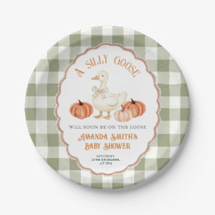 Orange Pumpkin Goose Baby Shower Paper Plates