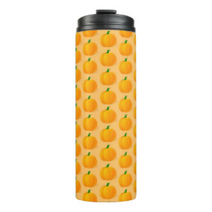 Orange Pumpkin Halloween Pattern Thermal Tumbler