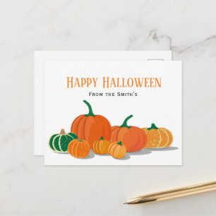 Orange Pumpkin Happy Halloween Postcard