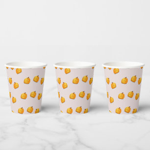 Orange pumpkin head pattern paper cups