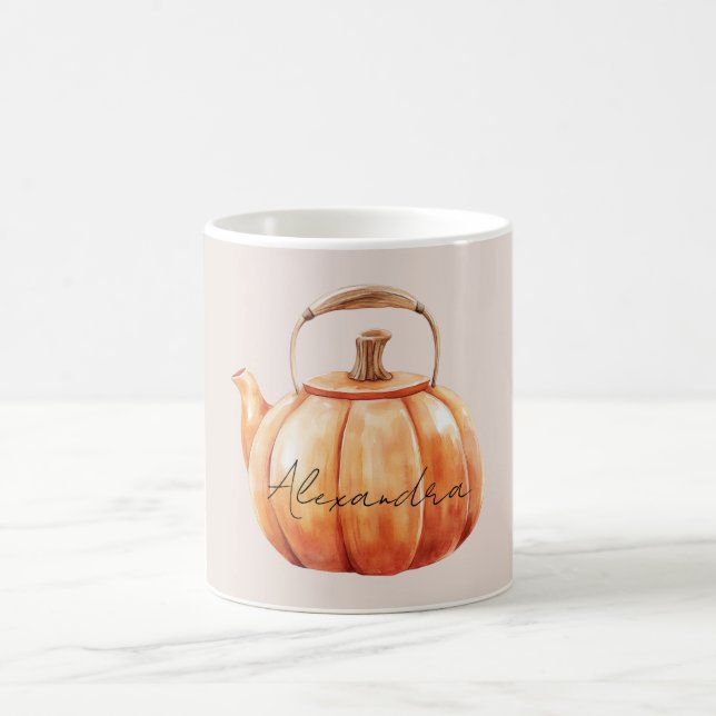 Orange Pumpkin Kettle Coffee Mug (Center)