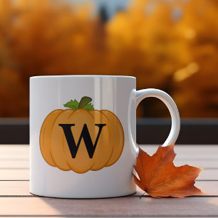 Orange Pumpkin Monogram Coffee Mug